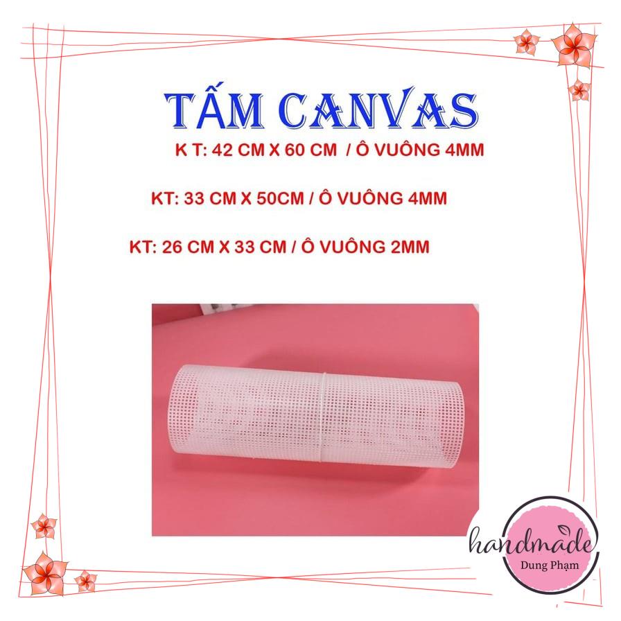 [ 3 SIZE ] Tấm canvas nhựa lỗ vuông / Phụ kiện làm túi xách handmade