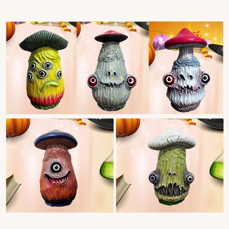 Đồ trang trí Cây Nấm Bằng Nhựa Resin Phong Cách Halloween Hiện Đại