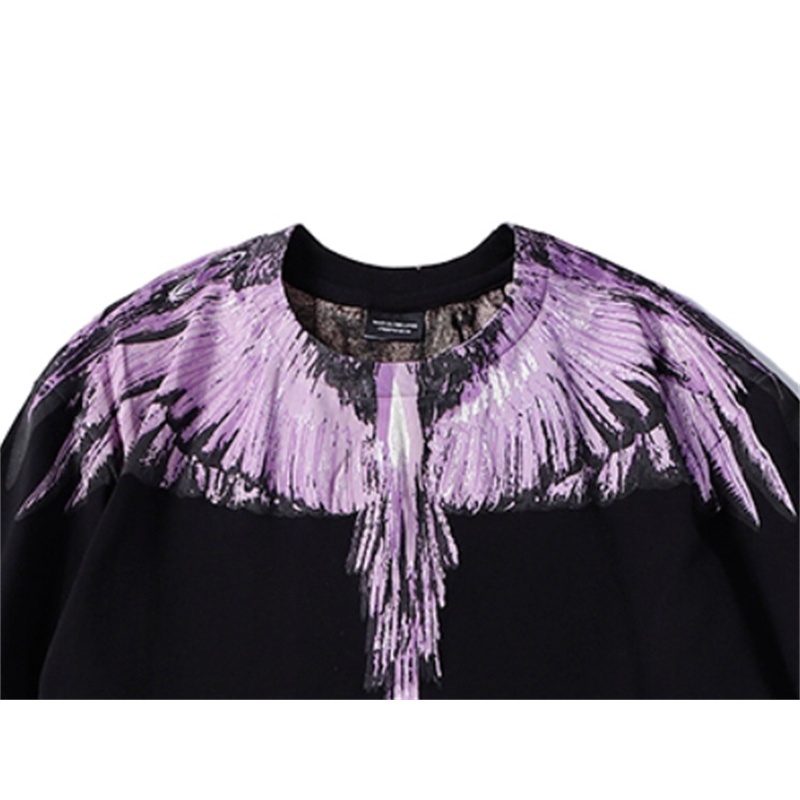 Áo Thun Cotton Ngắn Tay In Hình Đôi Cánh Cổ Điển Thời Trang Cho Nam Và Nữ