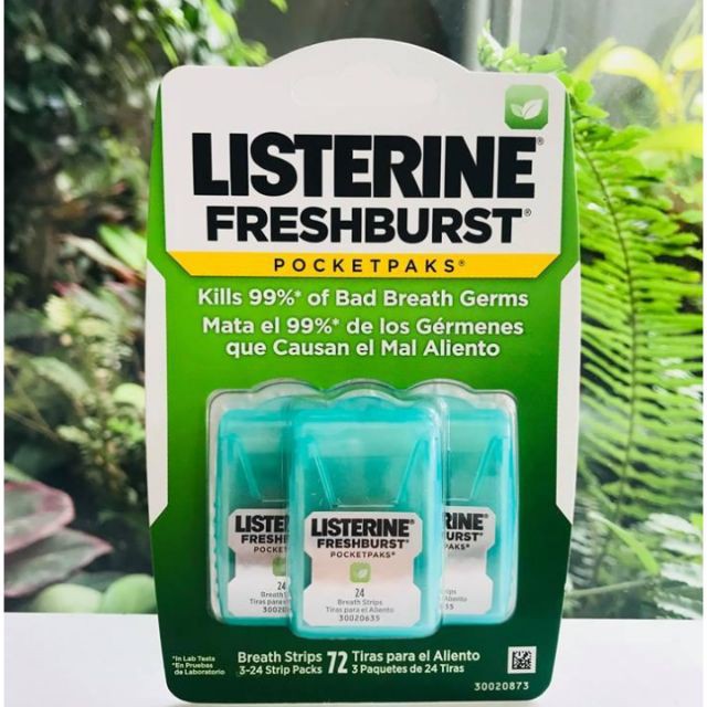 [073032 - auth] Ngậm thơm miệng Listerine - set 3 miếng