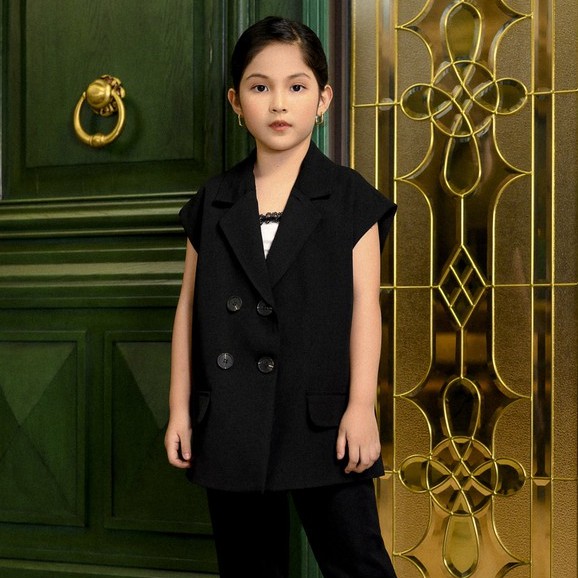 Áo vest 4 khuy thiết kế 137Kids cho bé gái