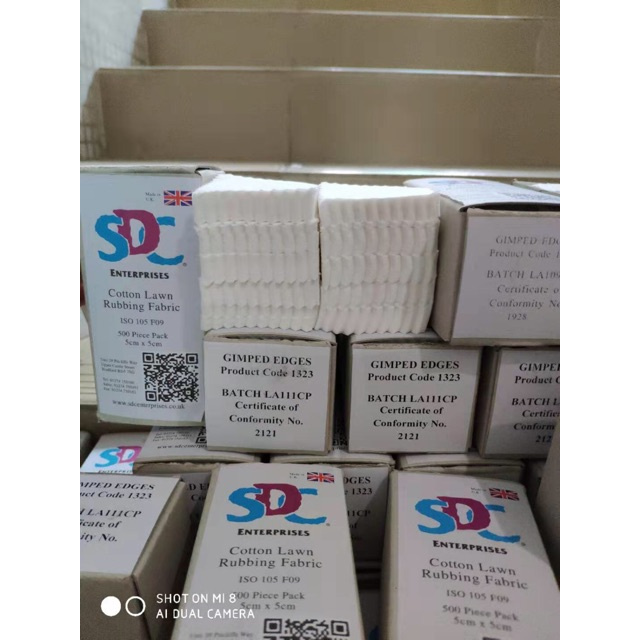 Vải chà xát cotton SDC ISO 105 F09 Cotton Lawn Rubbing Fabric - 1 hộp