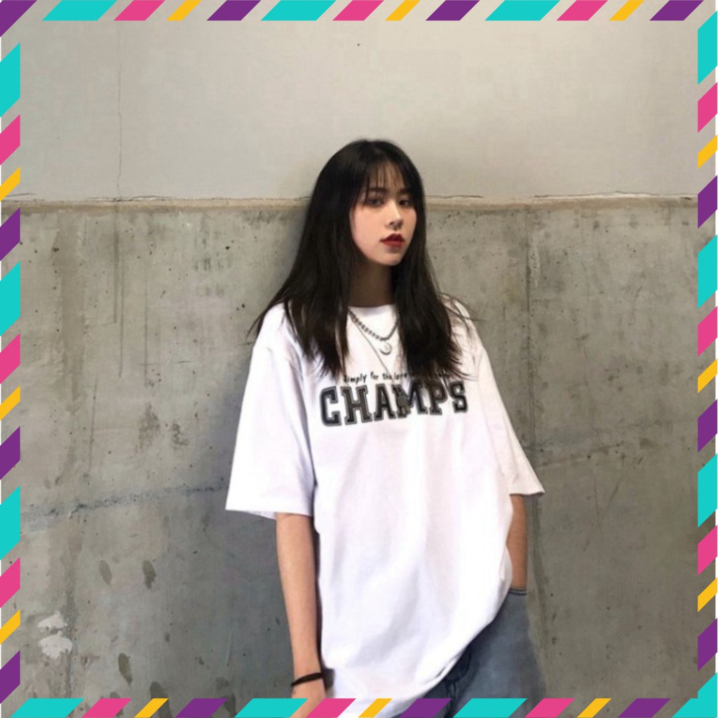 Áo Thun Tay Lỡ Form Rộng Champs Siêu Hot🍁 Áo thun Unisex nam nữ đều mặc được | BigBuy360 - bigbuy360.vn