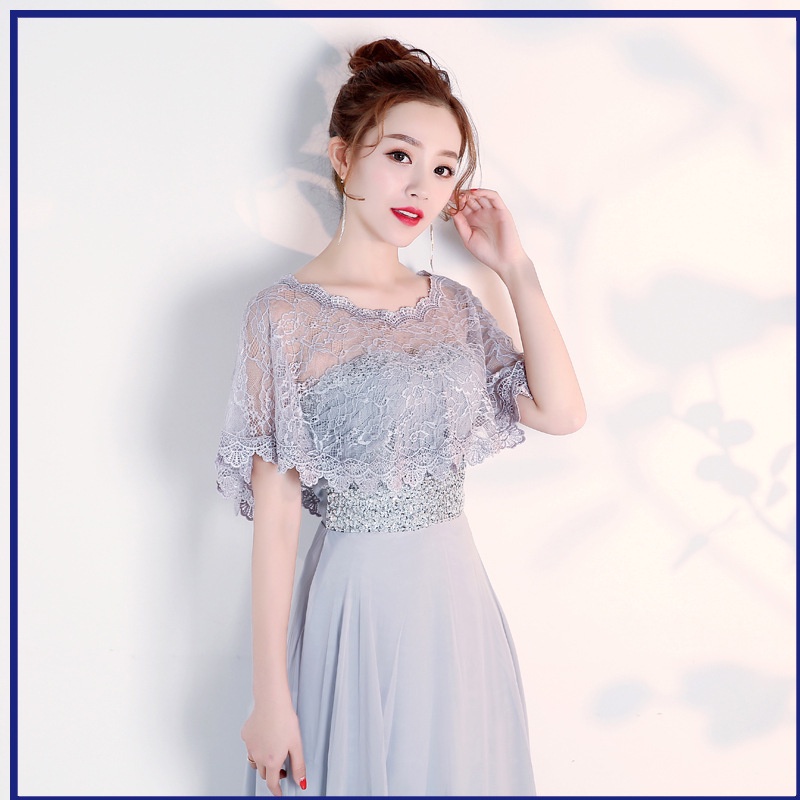 Khăn choàng vải tuyn phối ren mỏng cho cô dâu
 | BigBuy360 - bigbuy360.vn