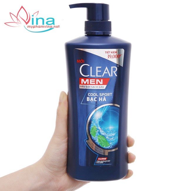 Dầu gội sạch gàu Clear Men Cool Sport bạc hà 900ml