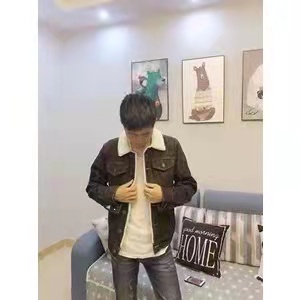 Hàng loại 1 - Áo khoác jean nam lót lông cừu kiểu Nhật phone cách retro