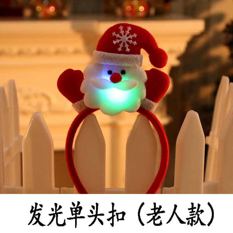 Băng đô có đèn LED hình ông già noel/người tuyết/tuần lộc với pin cho bé gái