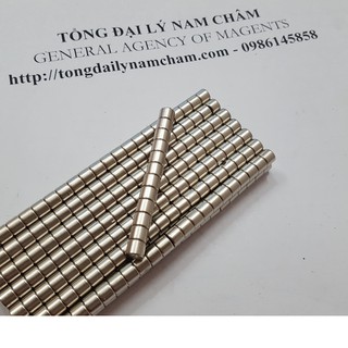 Nam châm viên 5x5mm, nam châm trắng đất hiếm kích thước 5*5mm lực hút mạnh