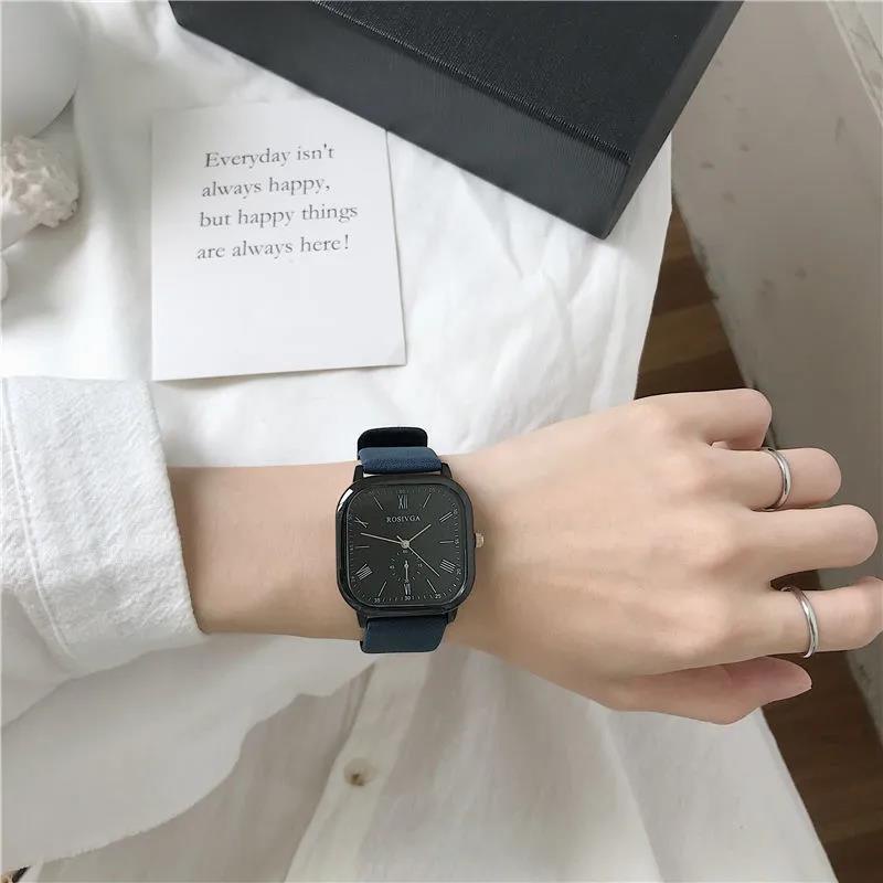 Đồng Hồ Winner Mặt Vuông Nhỏ Chống Thấm Nước Chất Lượng Cao Phong Cách Retro Cho Nữ