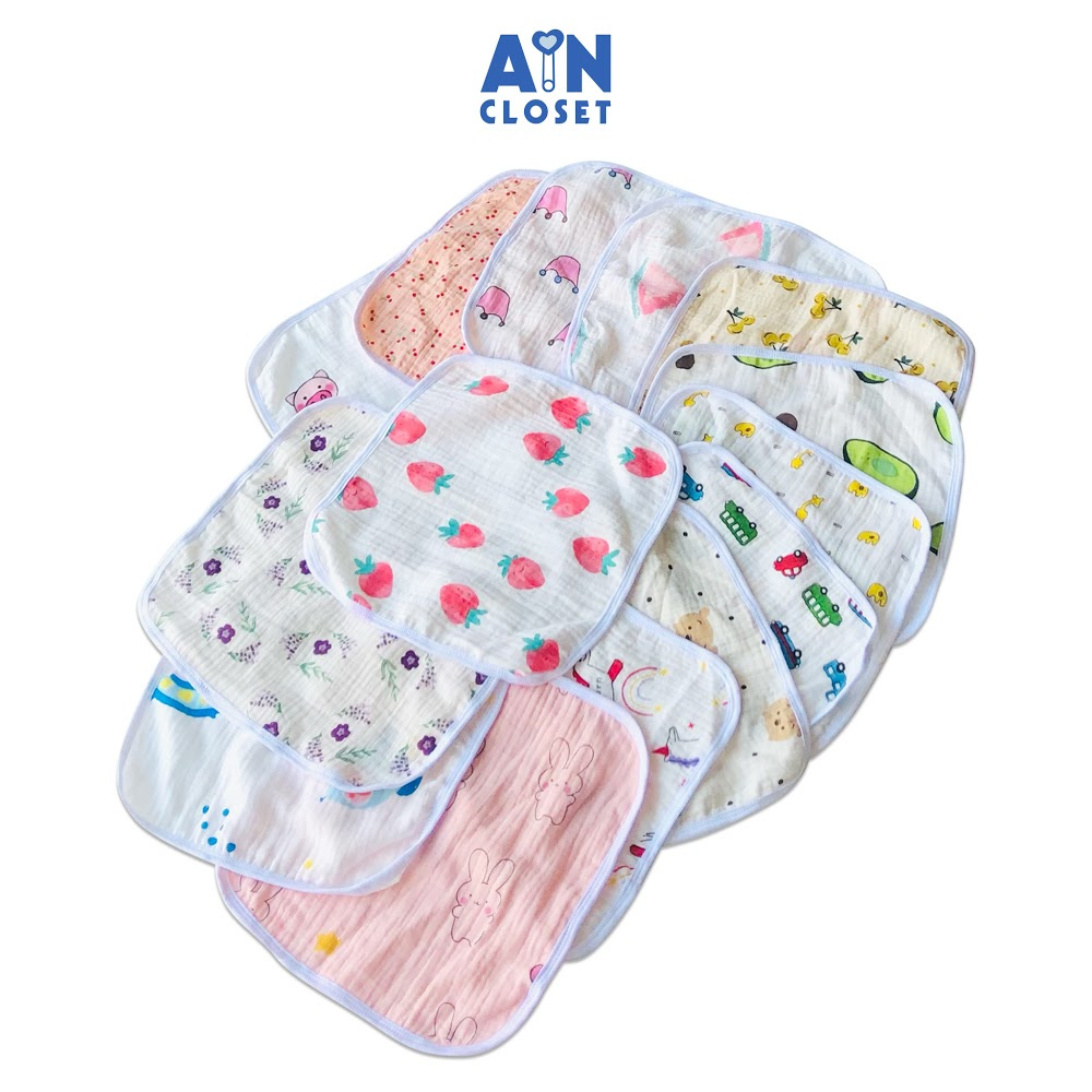 Set 10 khăn tay cho bé xô muslin 25x25 cm aicdbt2x24ao ain closet - ảnh sản phẩm 2