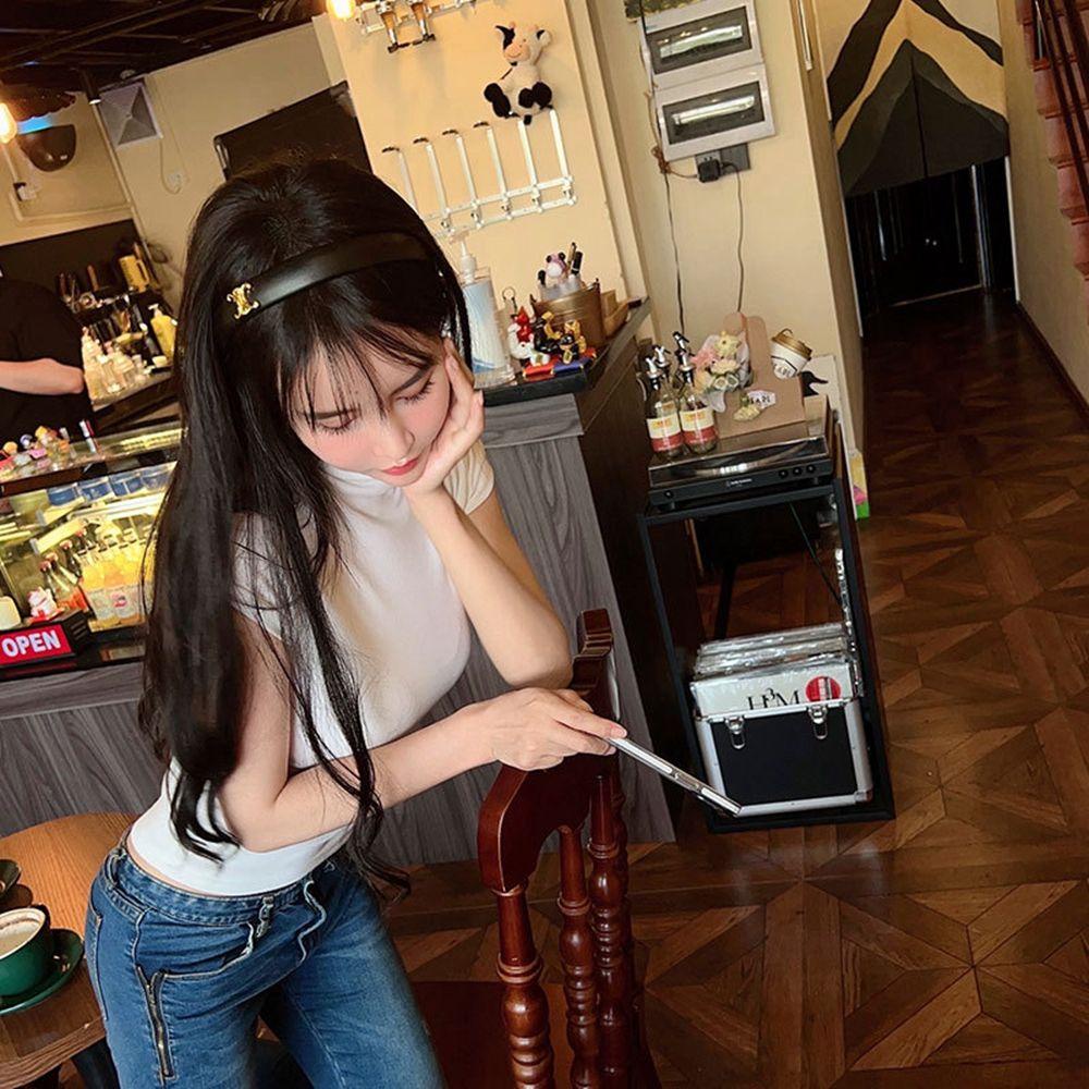 Băng Đô Bằng Da Lấp Lánh Phong Cách Hàn Quốc Cá Tính
