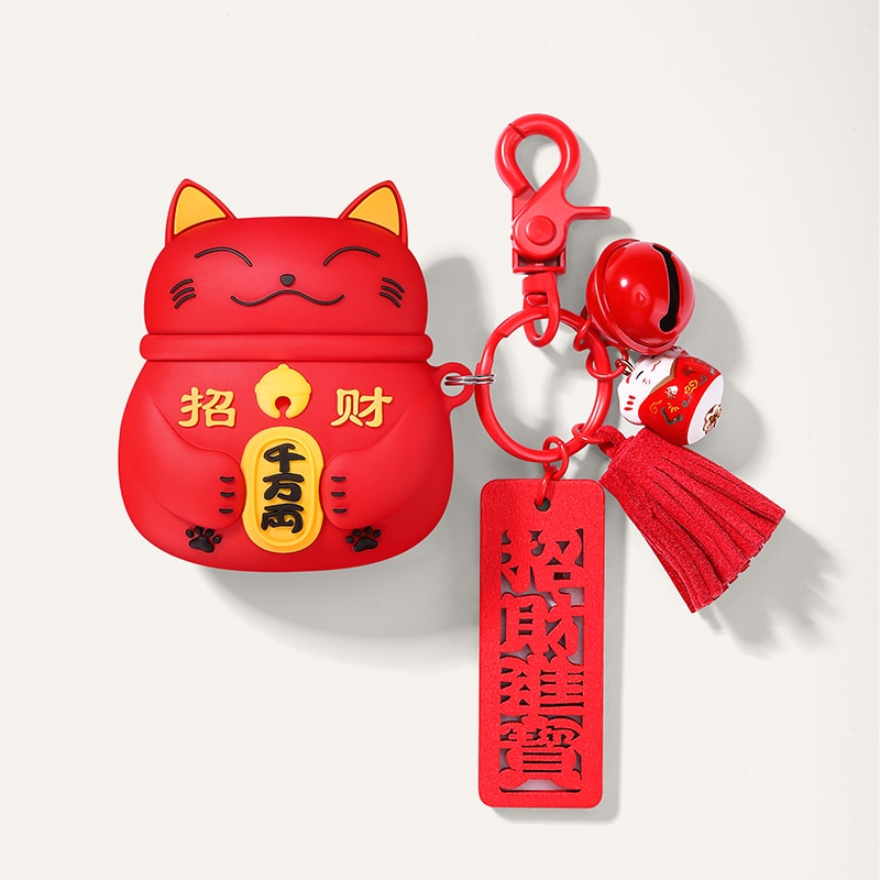 Vỏ bảo vệ hộp sạc tai nghe Airpod Pro 1 2 phong cách hoạt hình 3D bằng silicon có móc khóa