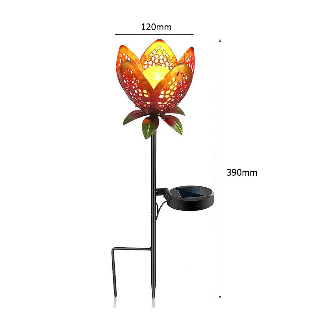 LED Solar Light Metal Hollow Flower Waterproof Lawn Stake Lamp Yard Pathway Garden Decorative Path Atmosphere Landscape