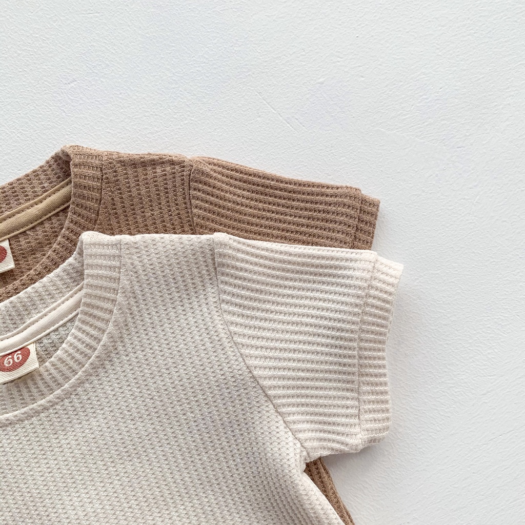 Bộ Áo Liền Quần Tay Ngắn Chất Liệu Cotton Thời Trang Mùa Hè Cho Bé