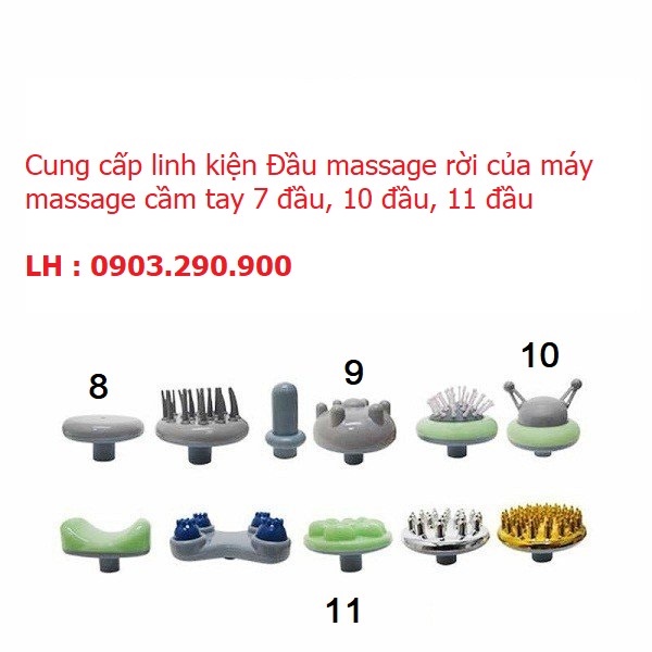 Linh kiện máy massage : Đầu massage rời của Máy massage cầm tay 7 đầu, 10 đầu, 11 đầu