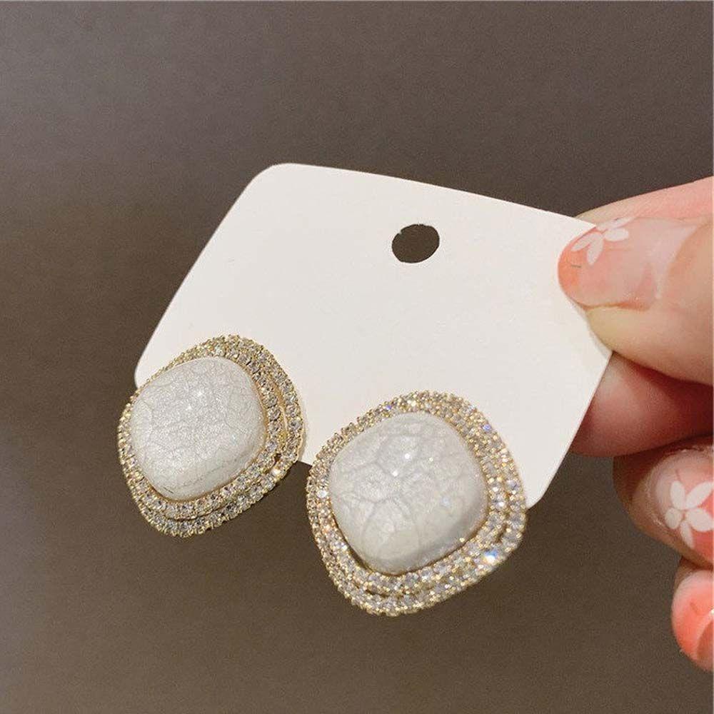 Bông Tai Đính Đá Opal Sang Trọng Phong Cách Hàn Quốc|Bông Tai|Vòng Tay Họa Tiết Vết Nứt Màu Sắc Thời Trang|Khuyên Tai/Bông Tai Nhiều Màu Cho Nữ