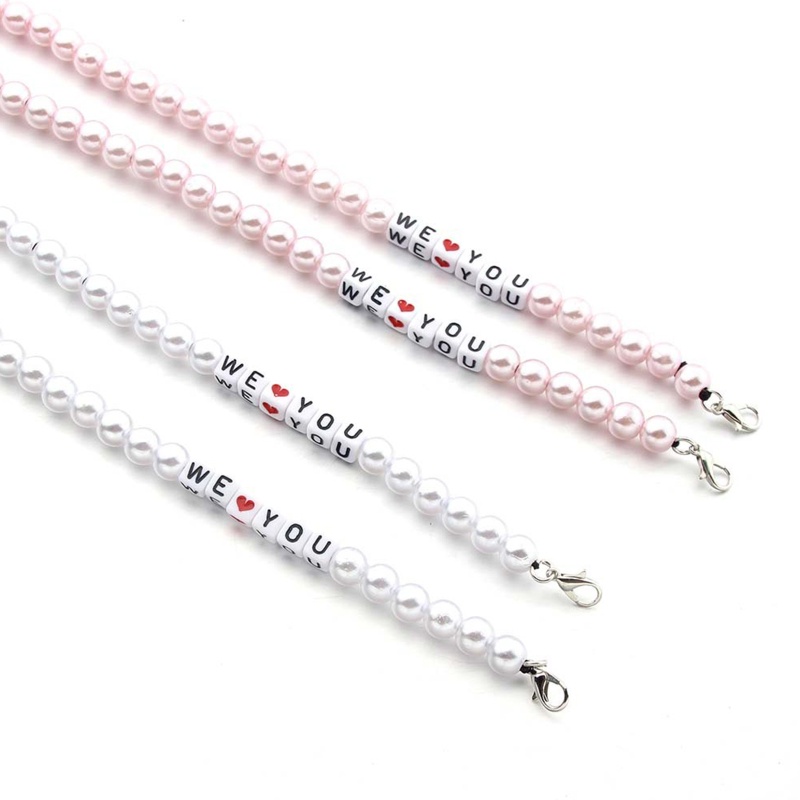 Dây Đeo Giữ Điện Thoại Mặt Ngọc Trai Giả Acrylic Trái Tim Chống Thất Lạc