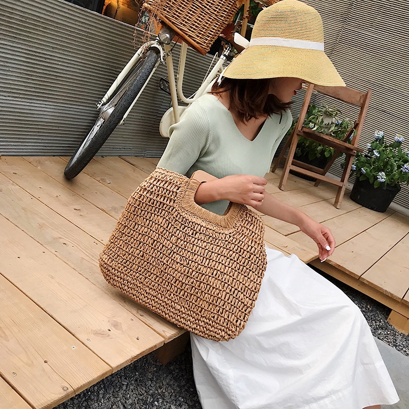 Túi Xách Nữ đan Rơm Thời Trang Vintage
