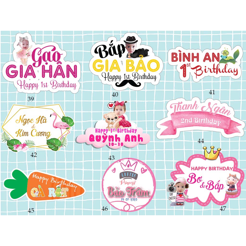 Bảng tên treo cổng,backdrop trang trí sinh nhật, thôi nôi cho bé trai, bé gái