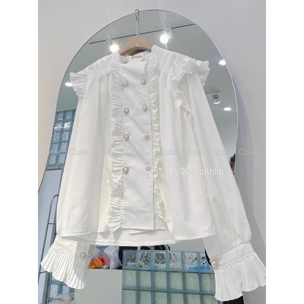 [HÀNG SẴN]ÁO SƠMI HOÀNG GIA LI BÈO cúc đôi siêu sang chảnh