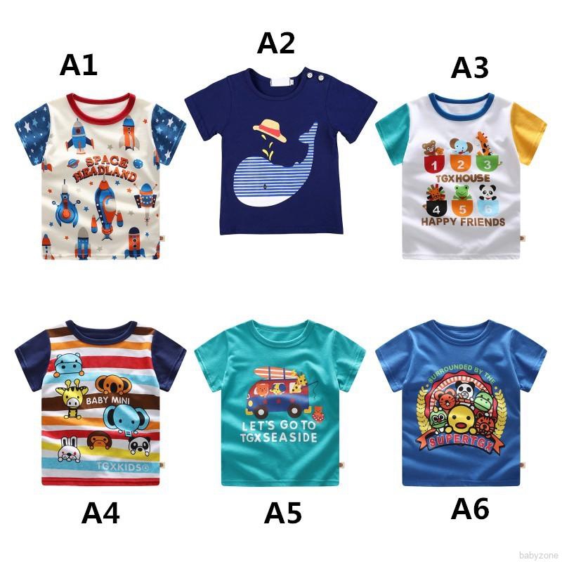 Áo thun tay ngắn hình hoạt hình dễ thương cho bé trai