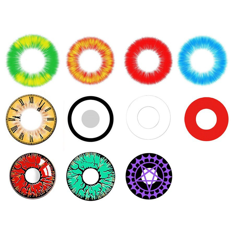 ☎1 pc Safe to Use Cosmetic Contact Lens Fashion for Cosplay Crazy Halloween