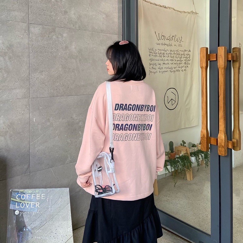 [Mã SKAMCLU7 giảm 10% Tối Đa 50K đơn 0Đ] Áo tay dài - Áo Sweater Phản Quảng Dragonbyboi hồng