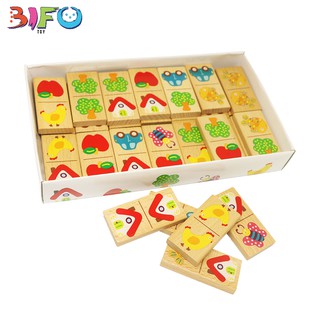 Domino gỗ 28 miếng so sánh đồ chơi