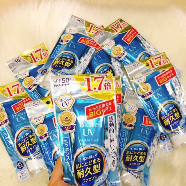 Kem chống nắng Biore BIG 1,7 Aqua Rich Watery Ennsence SPF50+/PA++++ {Hàng nội địa Nhật)