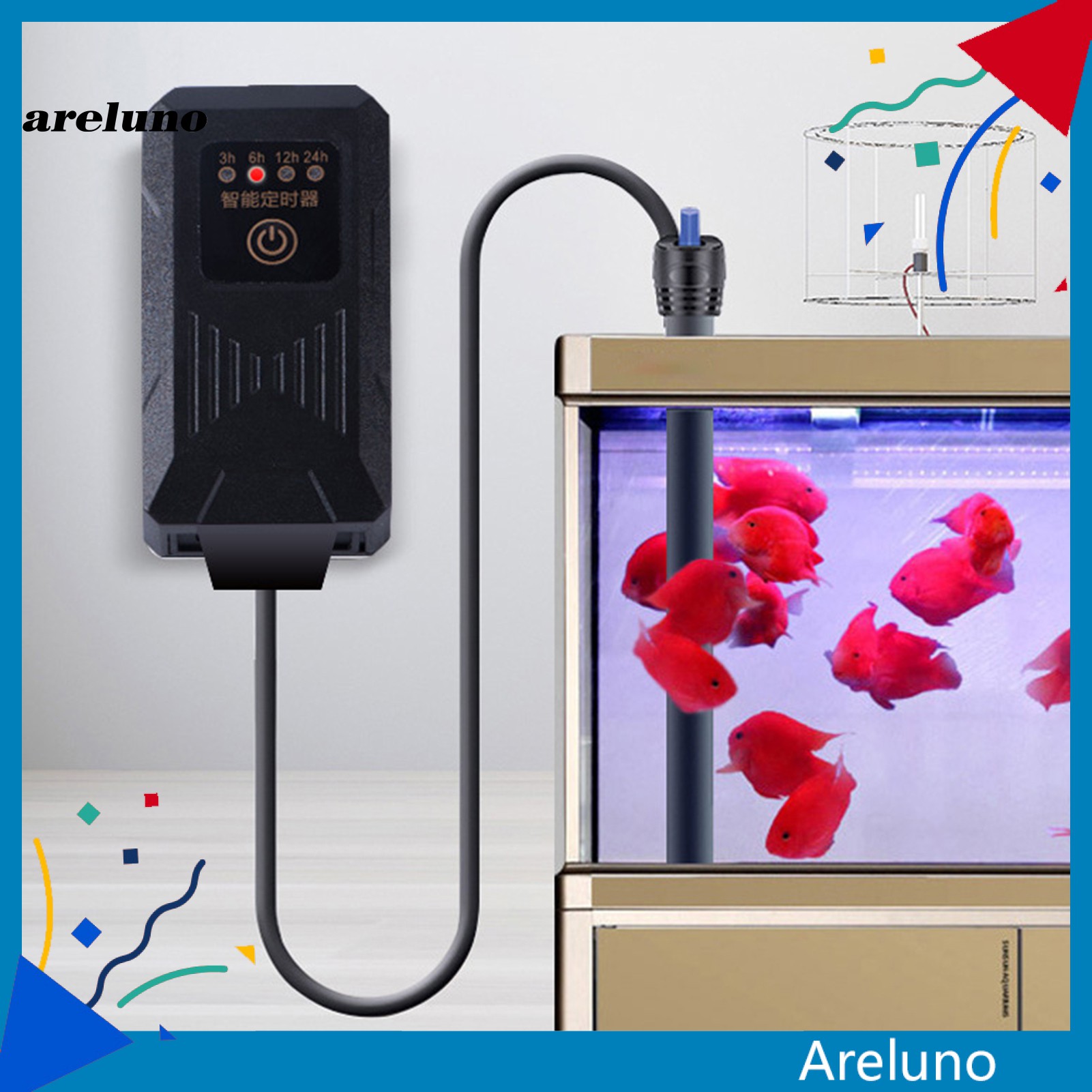 AREL Take care of the pet Portable Aquarium Timer Fish Tank Switch Controller Program Freely for Fish Tank