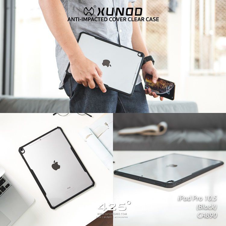 Ốp lưng iPad Mini 4/5, Pro 9.7, Air, Air 2, Air 3, 10.5 Pro, lưng trong suốt viền chống sốc TPU chính hãng XUNDD