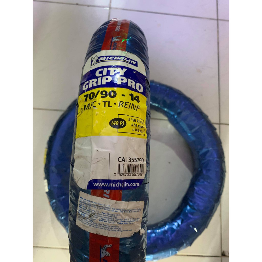 Vỏ Michelin Size 70/90-14 City Grip Pro TL