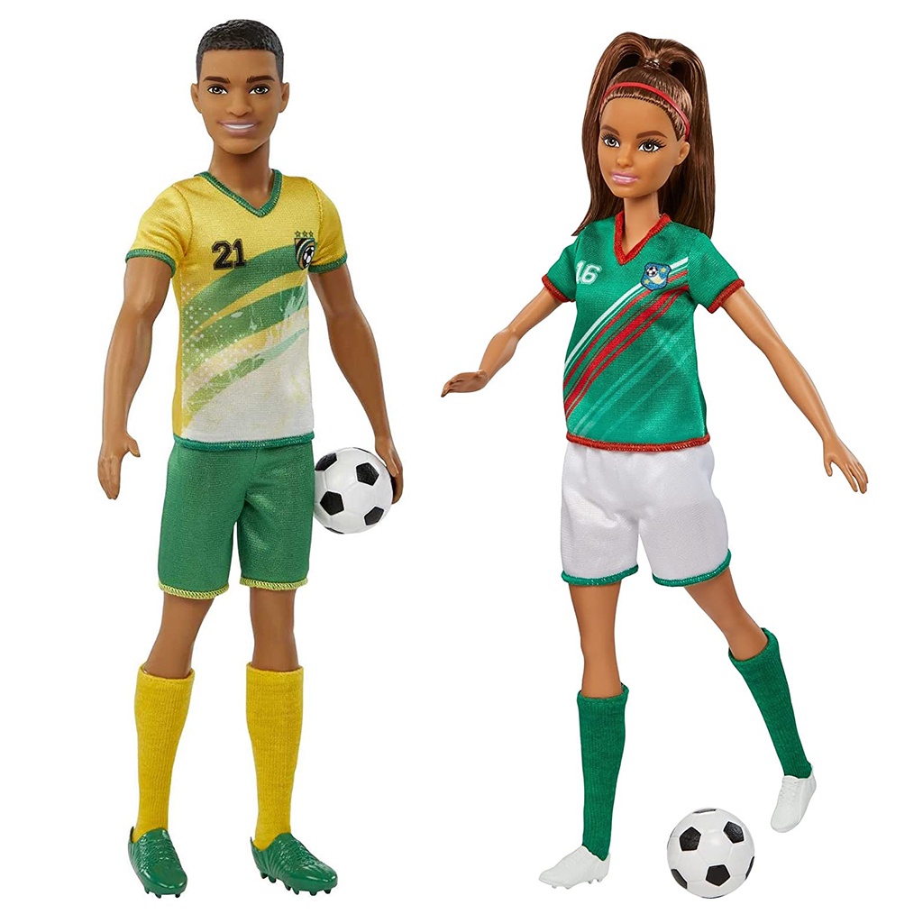 MỚI Bộ Sưu Tập Búp Bê Barbie và Ken Cầu Thủ Bóng Đá Career Doll Soccer Player