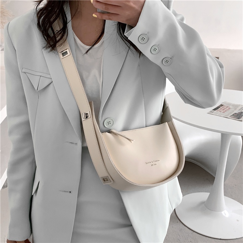 Túi Đeo JASMIN NOIR Chéo Hình Bán Nguyệt Thời Trang Nữ