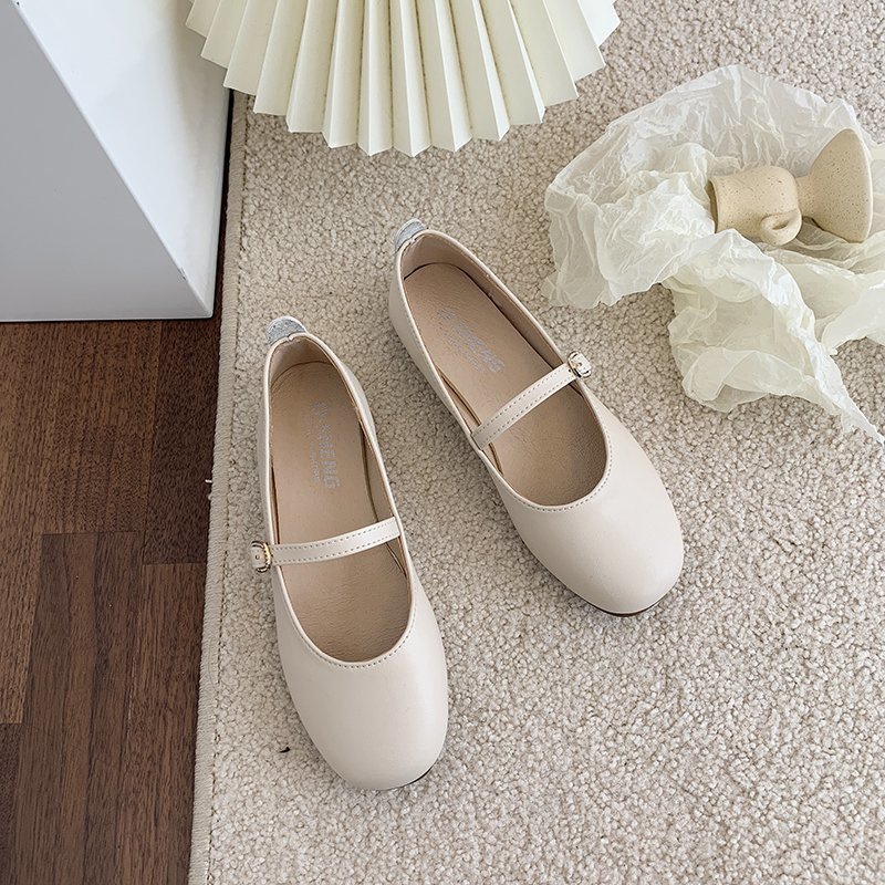 Giày Búp Bê Da Mềm Mũi Vuông Thời Trang Xuân Thu 2022 Cho Nữ