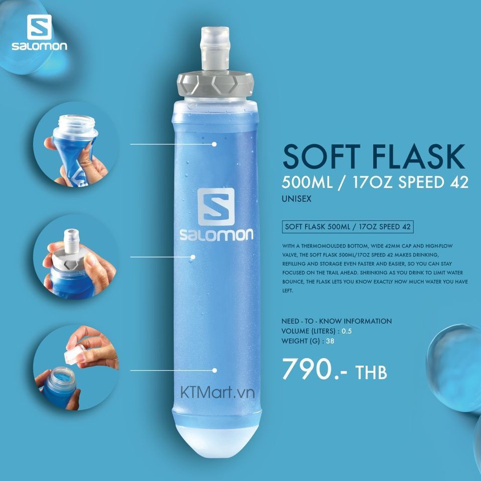 Bình nước mềm Salomon Soft Flask 500ml 17oz SPEED 42 Salomon