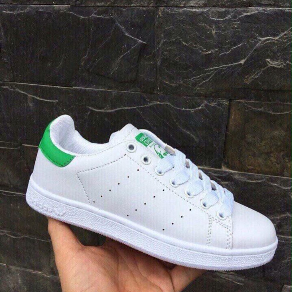 Giày Thể Thao Stan Smith Trắng Gót Xanh Lá Giá Rẻ