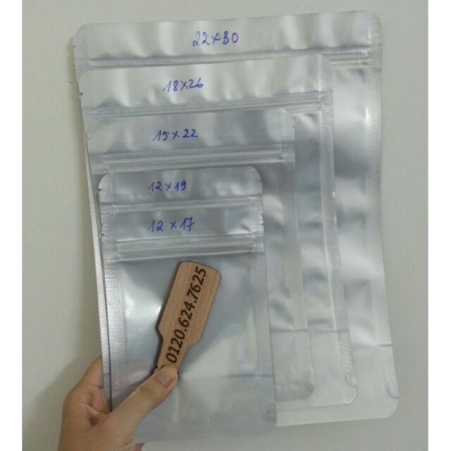 100G túi zip mặt trong mặt bạc