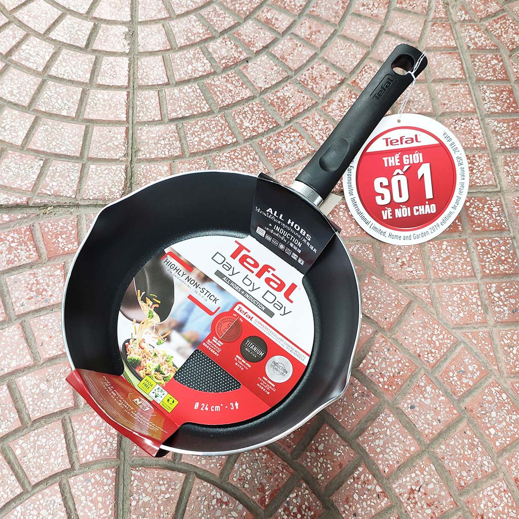 Chảo sâu lòng chống dính Titanium đáy từ 24cm Tefal Day by Day G1436405 - Hàng chính hãng, bảo hành 24 tháng