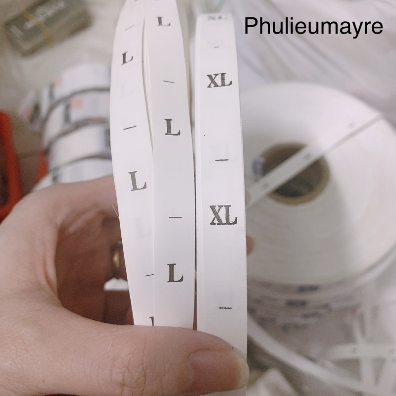 Mác Size in giấy dai, vải giấy