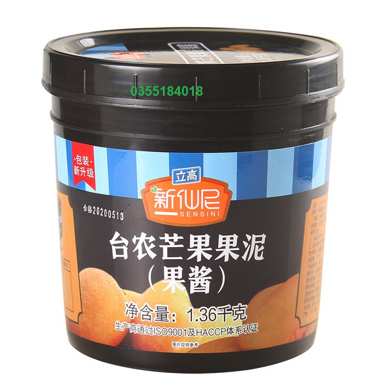 Mứt sốt xoài sensini pha chế trà sữa trà hoa quả hộp 1.36kG