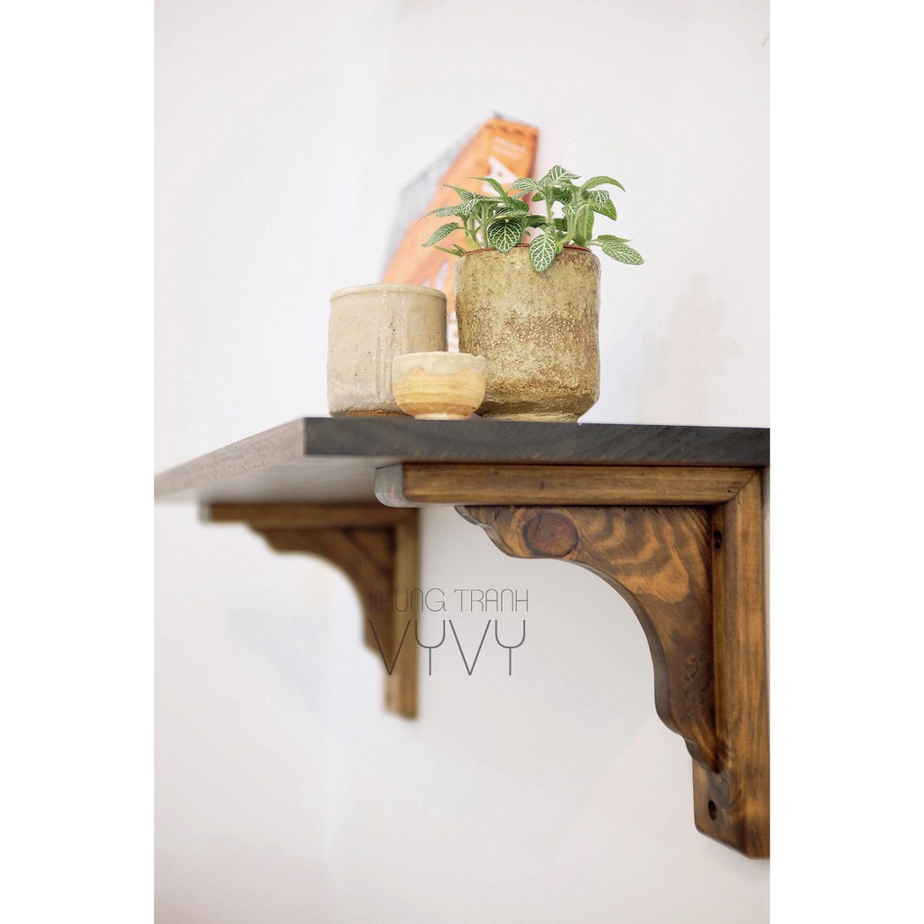 Cặp chân kệ Vintage 19cm màu rustic