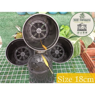 Chậu nhựa đen - trồng cây cảnh , kiểng lá size 18cm x 16cm