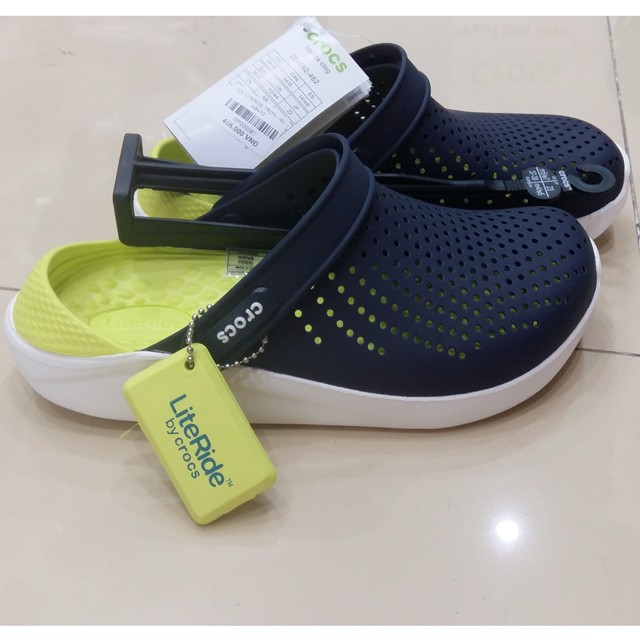 Sục Cross Literide màu xanh than cho nam nữ - Lót vàng xanh đế trắng (CR418)