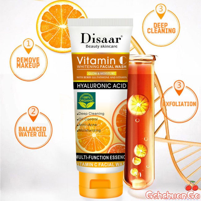 (Hàng Mới Về) Sữa Rửa Mặt Vitamin C Dưỡng Ẩm Làm Sạch Sâu Kiểm Soát Dầu 100g