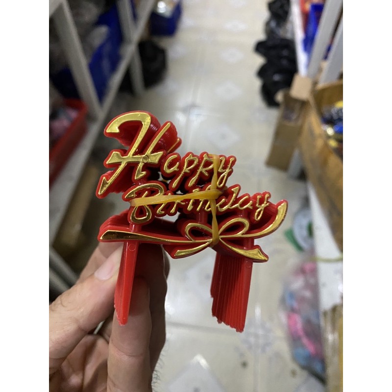 [Freeship] Combo 100 cắm nhựa happybirthday trang trí bánh kem