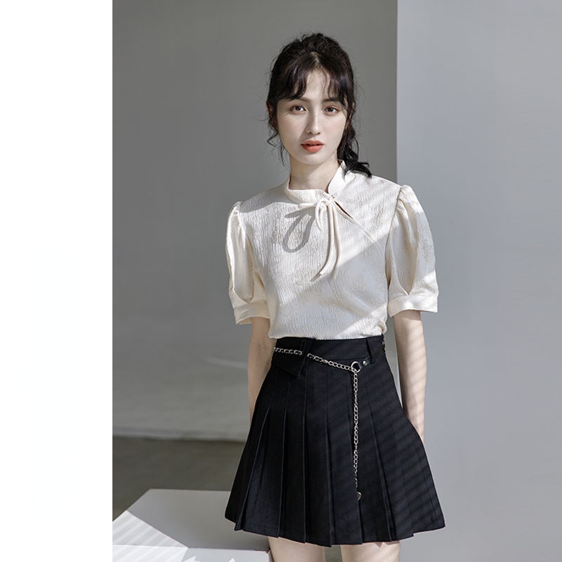 Áo Kiểu Tay Phồng Phong Cách retro Trung Hoa Thiết Kế Mới Thời Trang Mùa Hè Cho Nữ