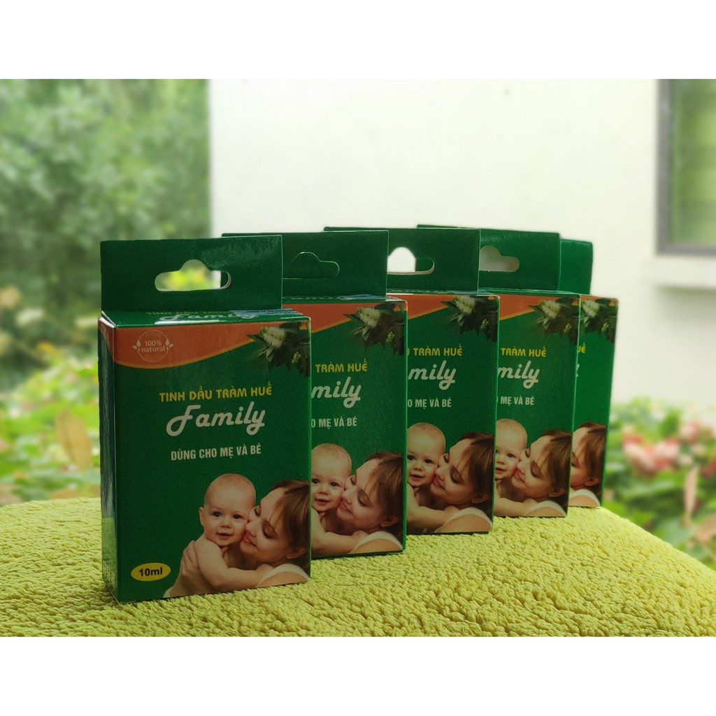 Dầu tràm Huế nguyên chất Family 100% tự nhiên, tinh dầu tràm nguyên chất 10 mL, rất thơm để xông/ngâm chân