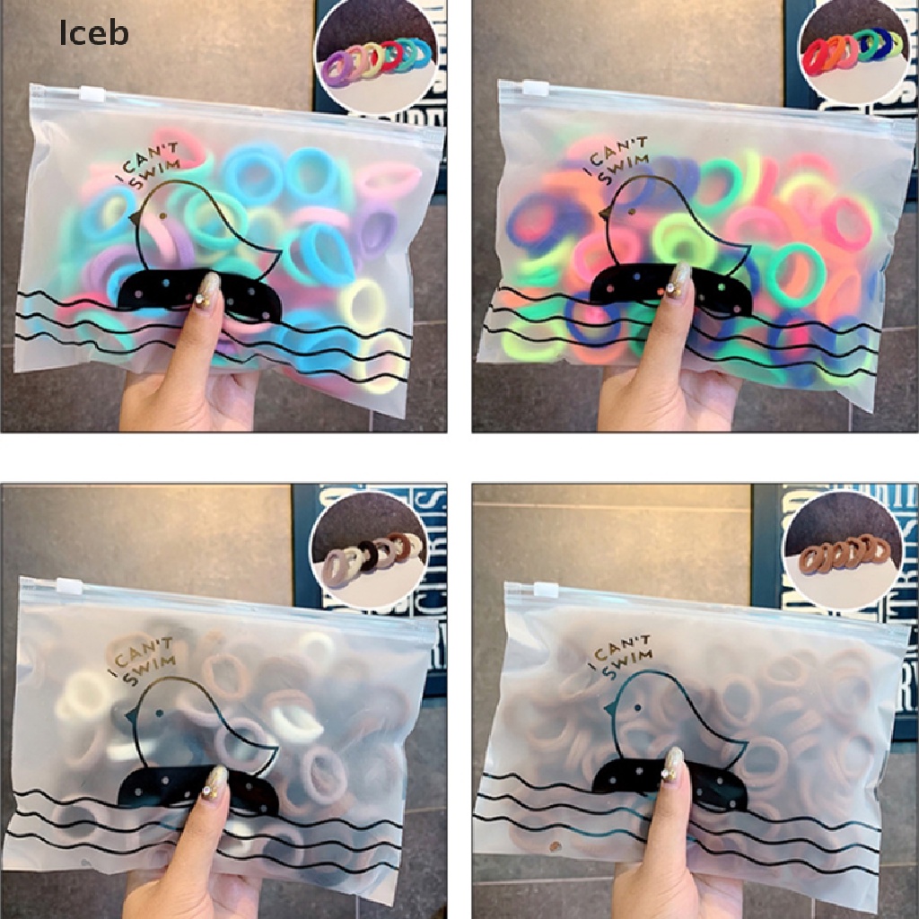 Set 50 / 100 Chun Buộc Tóc Nhiều Màu Sắc Dễ Thương Cho Bé