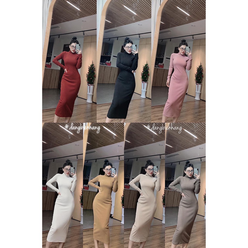 Váy dài cổ lọ 3 SIZE mã 115 (kèm ảnh thật, video) | BigBuy360 - bigbuy360.vn